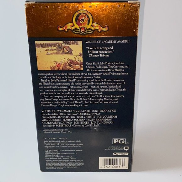 Vintage MGM VHS Doctor Zhivago Movie Video Collectible - Picture 4 of 5